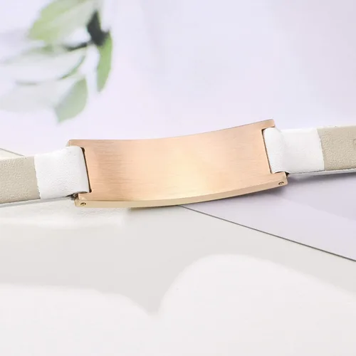 Vista 20 de MPRAINBOW Pulsera de alerta médica personalizada para mujer, correa de reloj de cuero genuino, grabado de doble cara, diabetes, epilepsia, joyería