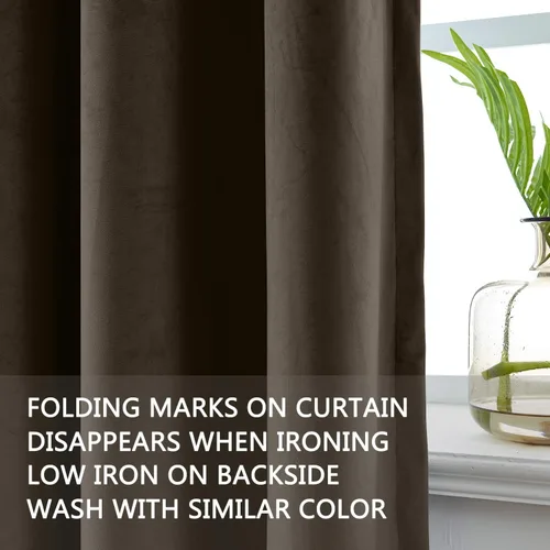 Vista 82 de cololeaf Panel de cortinas opacas de terciopelo con forro para cine en casa, cortina de ganchos planos para barra transversal o pista, 100 pulgadas