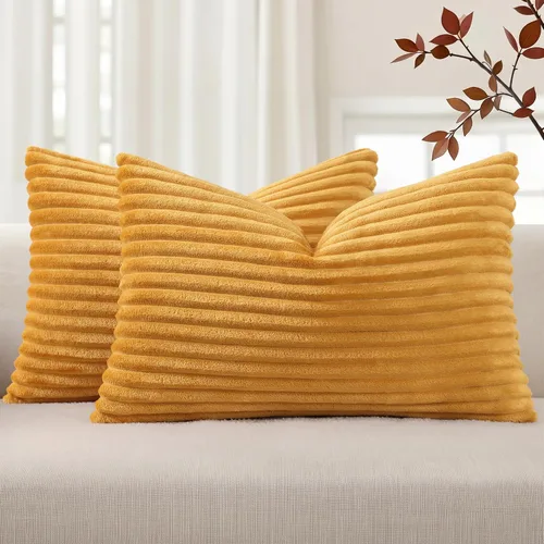 Vista 25 de Simmore Juego de 2 fundas de almohada decorativas de verano de 16 x 16 pulgadas, fundas de almohada suaves de franela de felpa natural de doble cara