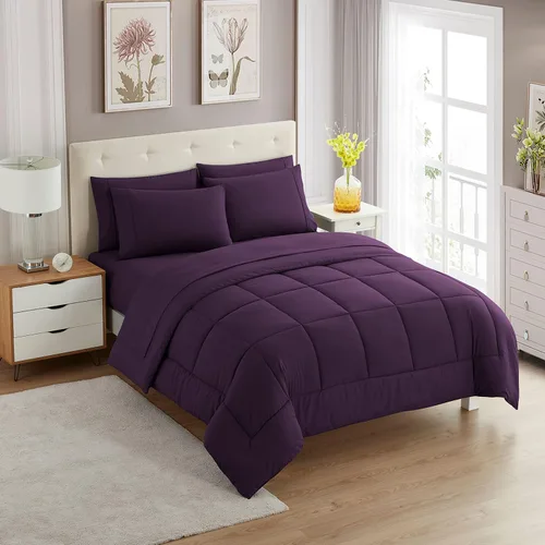 Vista 135 de Sweet Home Collection Juego de edredón de 7 piezas de color sólido para todas las estaciones, manta alternativa de plumón suave y lujosas sábanas
