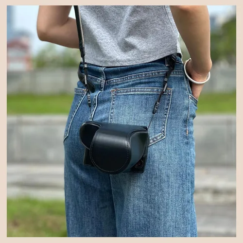 Vista 6 de MUZIRI KINOKOO Funda para cámara Canon EOS R50 V, cubierta protectora de cuero PU para cámara digital EOS R50 V/R50V con lente RF-S14-1.181 in