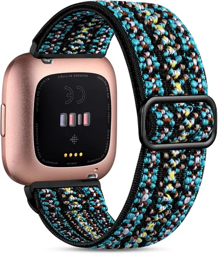 Vista 23 de Witzon Compatible con Fitbit Versa/Versa Lite/Versa 2 bandas para mujeres y hombres, correa elástica ajustable de repuesto para reloj inteligente