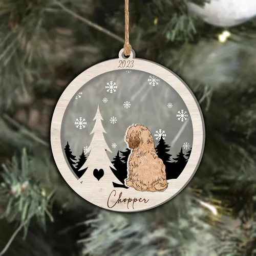 Vista 112 de Nazenti Adorno de Navidad conmemorativo personalizado, regalo personalizado de recuerdo de perro, condolencias por pérdida de mascotas, sabueso