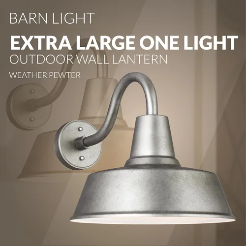 Vista 5 de Sea Gull Lighting Generation 8837401-57 - Farol de pared transitorio para exteriores de Seagull-Barn Light Collection, níquel, acabado plateado