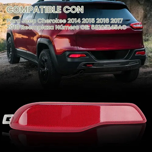 Vista 2 de Reflector de parachoques trasero para Jeep Cherokee 6810514 2015 2016 2017 2018 Jeep Cherokee 68105145AC lado del conductor (izquierda)