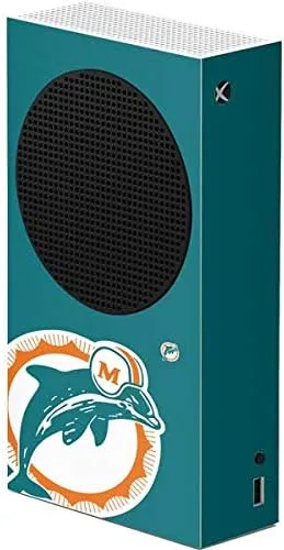 Vista 12 de Skinit Decal Gaming Skin Compatible with Xbox Series S Console - Officially Licensed NFL Miami Dolphins Black & White Design
