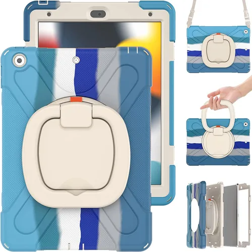 Vista 26 de Funda para iPad Air de 3ª generación – Funda resistente para niños con soporte giratorio, soporte para lápices y correa de transporte para iPad