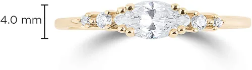 Vista 3 de Milla 925 Sterling Silver or 14K Gold Plated Sterling Silver Stackable CZ Cluster Ring for Women AAAAA Cubic Zirconia Hypoallergenic Tarnish