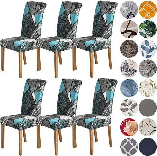 Vista 11 de HZDHCLH Juego de 4 fundas para sillas de comedor color burdeos, fundas elásticas de elastano para sillas Parsons, paquete de 4, fundas de asiento