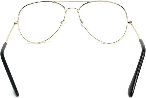 Vista 2 de WebDeals – Gafas de aviador con lentes transparentes tipo espejo y marco metálico estilo retro
