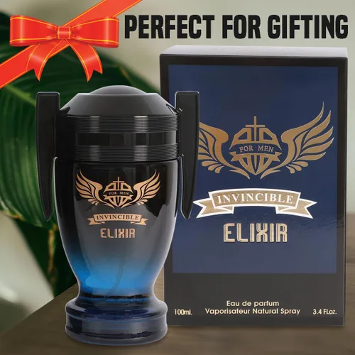 Vista 4 de Invincible Elixir Perfume Hombre Eau de Parfum – Colonia aromática de vainilla picante para hombre 3.4 fl oz/3.4 fl oz