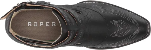 Vista 5 de ROPER Willa Bordado Snip Toe Casual Botas Tobillo Tacón Bajo 1-2" - Marrón
