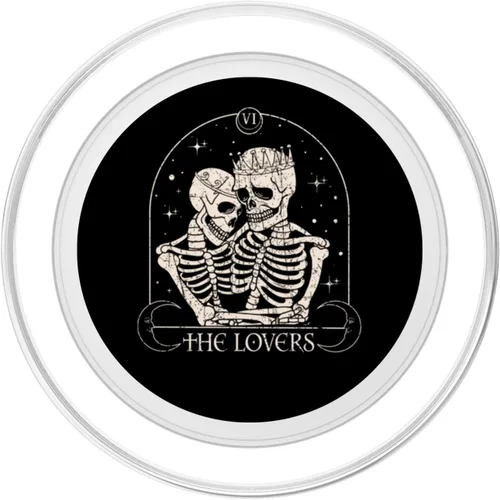 Vista 2 de The Lovers - Tarjeta de tarot esqueleto para el día de San Valentín, Halloween, PopSockets MagSafe PopGrip para iPhone