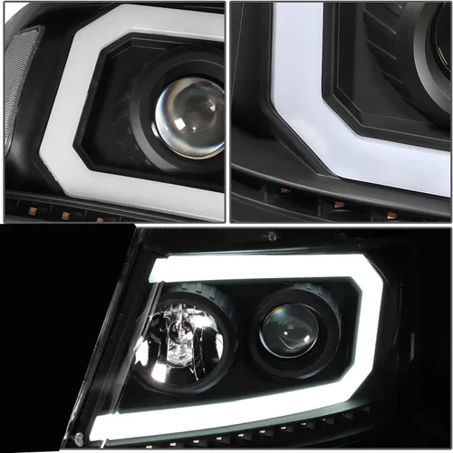Vista 5 de DNA MOTORING HL-HPL-F15004-BK-CL1 - Faros delanteros negros de repuesto para 04-08 F-150 06-08 Mark LT secuencial persecución ámbar LED señal de giro
