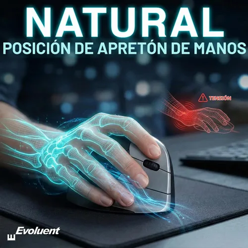 Vista 2 de Evoluent Ratón vertical original del mundo – VMC Classic Wireless USB