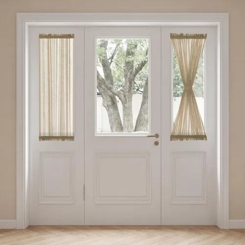 Vista 30 de H. Versailtex Lino Natural y Poly semi-láminas Premium suaves y ricos materiales paneles de cortina con abrazadera ajustable para patio Gris