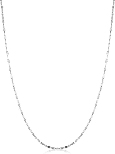 Vista 8 de Kooljewelry Collar de cadena de eslabones de espejo de 0.059 in con relleno de oro amarillo de 14 quilates o oro blanco para mujer