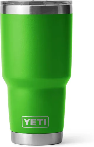 Vista 29 de YETI Rambler - Vaso de 30 oz, acero inoxidable, aislado al vacío con tapa MagSlider, color carmesí Amarillo
