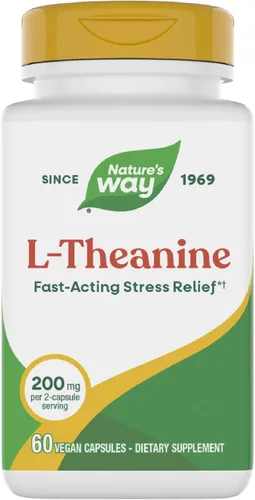 Vista 8 de Nature's Way L-teanina, apoyo al estrés.*, promueve la relajación*, 200 mg por porción de 2 cápsulas, vegano, 180 cápsulas (el embalaje puede variar)