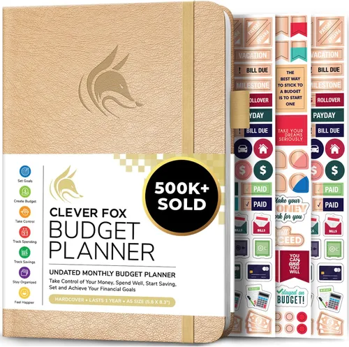 Vista 10 de Clever Fox Planificador de presupuesto de bolsillo, mini cuaderno de seguimiento de gastos. Organizador de presupuestos mensual, cuaderno