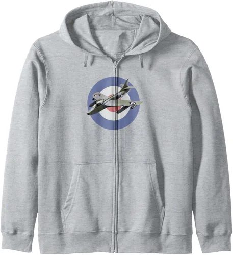 Vista 3 de RAF Hawker Hunter Jet Fighter Plane Zip Hoodie
