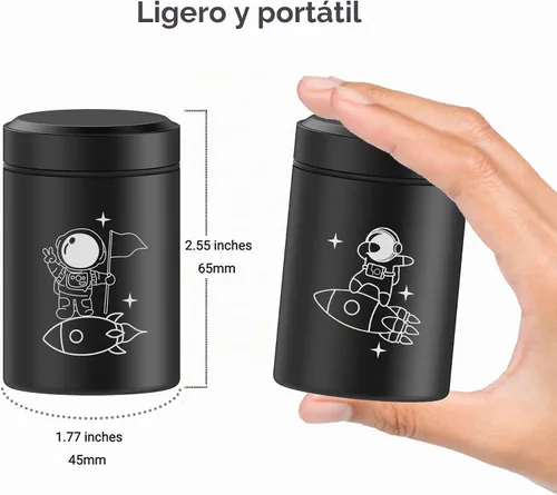 Vista 3 de Paquete de 2 tarros de almacenamiento portátiles, recipientes herméticos a Negro y Negro