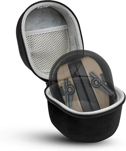 Vista 4 de Walker's Paquete de orejeras electrónicas delgadas Razor (chispas rosas) con funda de protección auditiva inferior a cero (2 artículos)