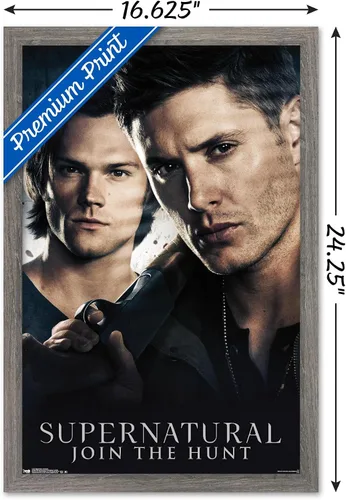 Vista 3 de Trends International Supernatural - Póster de pared de hermanos, 14.725 x 22.375 pulgadas, versión enmarcada de madera de granero