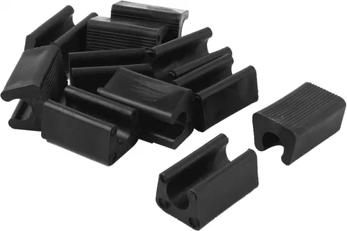 Vista 4 de uxcell Pies de muebles de plástico en forma de rectángulo antideslizante patas de silla Punta 12pcs Negro