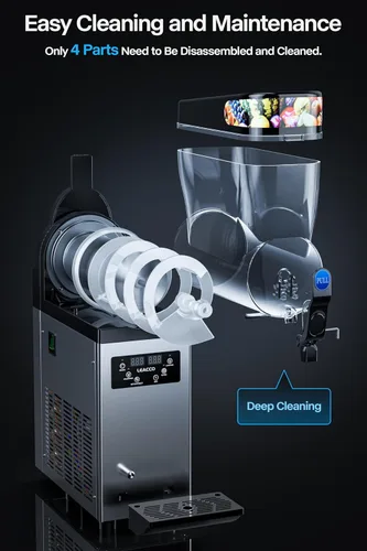 Vista 7 de Leacco Máquina comercial del granizado, acero inoxidable congelado 110V del fabricante del granizado del batido de la máquina de Margarita
