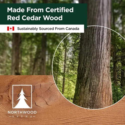 Vista 5 de Northwood Sauna - Reposacabezas de sauna - Hecho a mano con madera de cedro rojo canadiense - Almohada ergonómica para el cuello