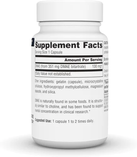 Vista 3 de Source Naturals DMAE, Bitartrato de dimetilaminoetanol, 351 mg - 50