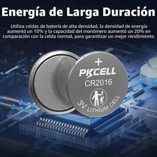Vista 4 de PKCELL Paquete de 5 baterías CR2016 CR 2016 3V batería de litio