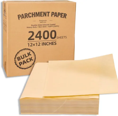 Vista 13 de Cuadrados pequeños de pergamino precortados a granel de 5 x 5, 3200 hojas, sin blanquear, antiadherentes, para envoltorios de dulces, papel de Marrón