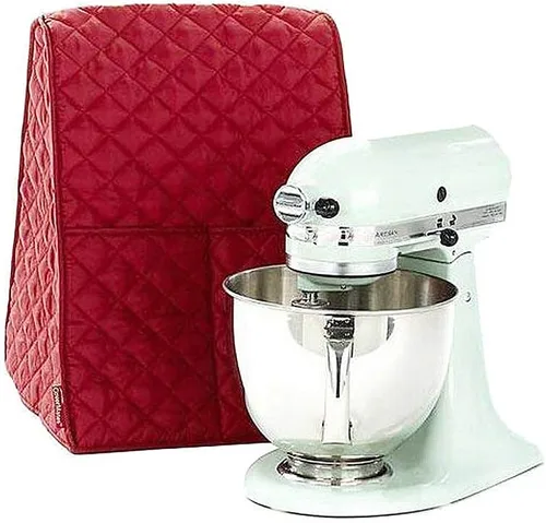 Vista 9 de Cubierta a prueba de polvo para batidora de pie con bolsa organizadora para mezclador KitchenAid para mantenerlo limpio y seguro (negro)