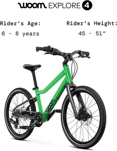 Vista 2 de woom Explora la bicicleta para niños de 6 a 14 años, bicicletas listas para carretera y montaña para ciclistas avanzados con potentes frenos
