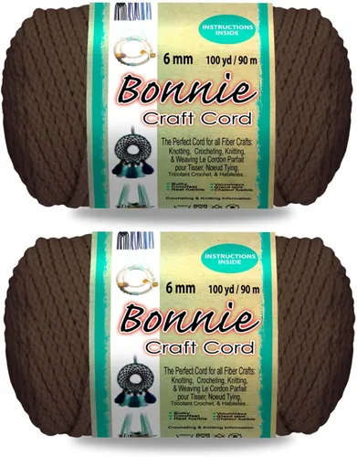 Vista 44 de Pepperell Bonnie - Cordón de macramé trenzado 6 mm x 91.4 m Almendra (Paquete de 2) Cordón de polipropileno retorcido para manualidades DIY
