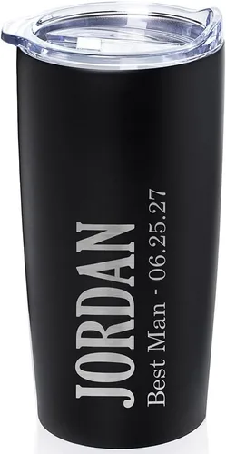 Vista 12 de Lifetime Creations Vaso de boda personalizado grabado de 20 onzas – Padrinos de boda personalizados, padrinos de boda, padrino, despedida