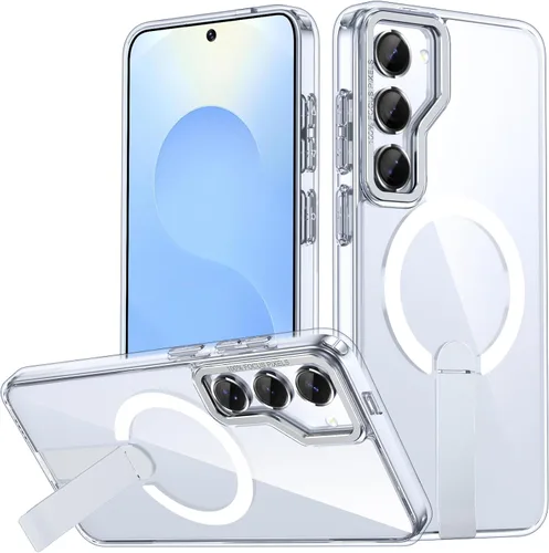 Vista 11 de Funda para Samsung Galaxy S24+ Plus [soporte integrado], compatible con carga inalámbrica MagSafe, [prueba de caídas de grado militar] Funda Azul