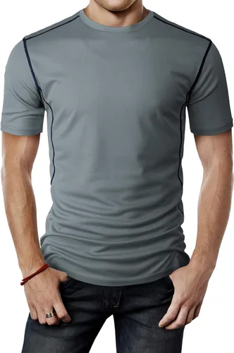 Vista 15 de H2H Camisetas de manga corta de compresión Cool Dry para hombre Cmtts263-negro