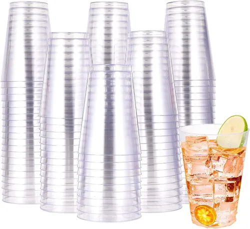 Vista 13 de JOLLY CHEF Vasos de plástico transparente de 12 onzas, paquete de 100 vasos de fiesta resistentes, vasos de plástico desechables para Halloween, día