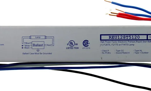 Vista 3 de Robertson Lighting REU128T5120 Balasto electrónico fluorescente F28 T5, 120V, 1 lámpara