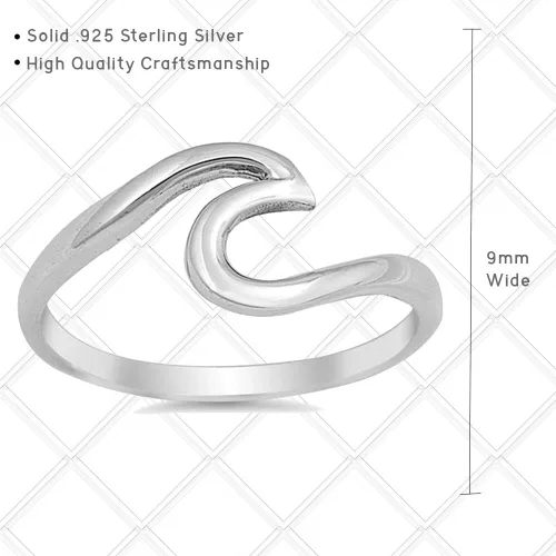 Vista 2 de Oxford Diamond Co . Anillo de plata de ley 925 con diseño de ondas en colores disponibles
