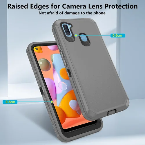 Vista 3 de Asuwish Funda de teléfono para Samsung Galaxy A11/M11 con protector de pantalla de vidrio templado y cubierta para celda, híbrida, resistente, a