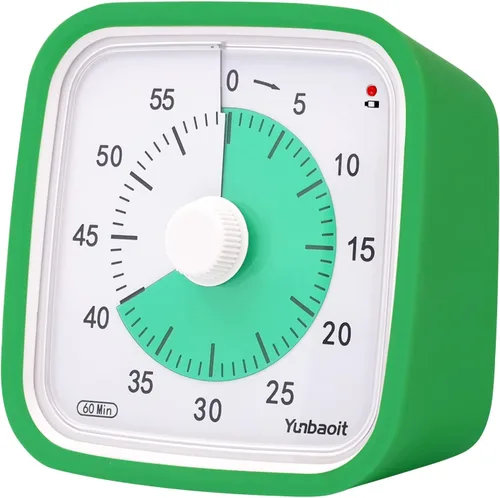 Vista 15 de Yunbaoit Temporizador Visual Negro Mejorado con Estuche Protector, Temporizador Silencioso de Cuenta Regresiva de 60 Minutos para Niños y Adultos