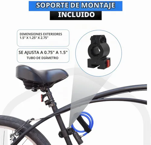 Vista 7 de DocksLocks Kit de bloqueo de cable de seguridad para bicicleta