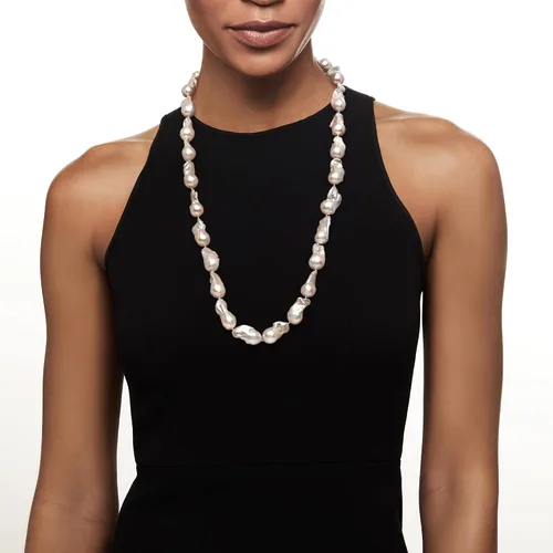 Vista 2 de Ross-Simons 12-15mm Cultured Baroque Pearl Necklace With 14kt Yellow Gold