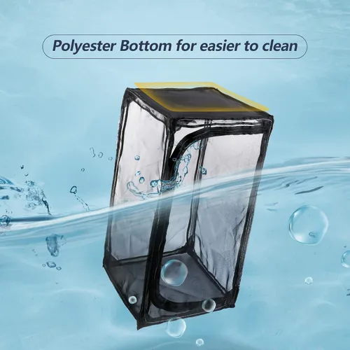 Vista 5 de Hábitat de mariposa monarca resistente de 30 pulgadas, jaula de malla para insectos plegable al aire libre con protección de cremallera y parte