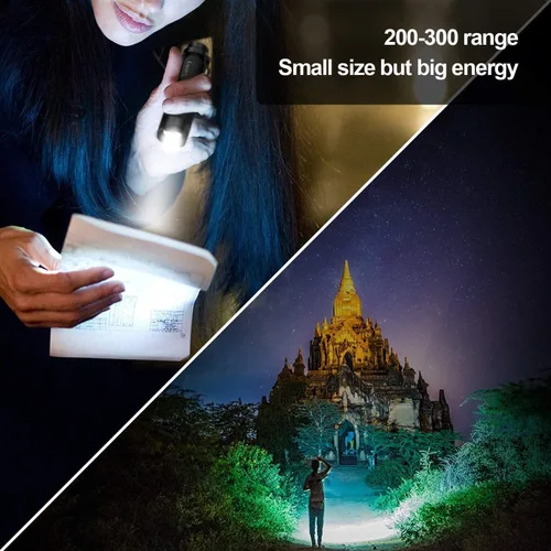 Vista 6 de LETMY Linterna táctica, linternas LED mini súper brillantes con clip para cinturón, con zoom, 3 modos, impermeable - Mejor linterna EDC para regalo