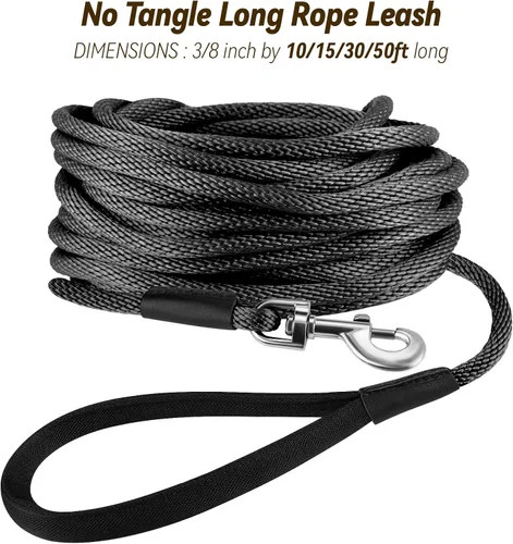 Vista 7 de Lynxking - Correa de control para perros - Correa larga de adiestramiento para perros - Línea de seguimiento con asa cómoda - Cuerda para cachorros